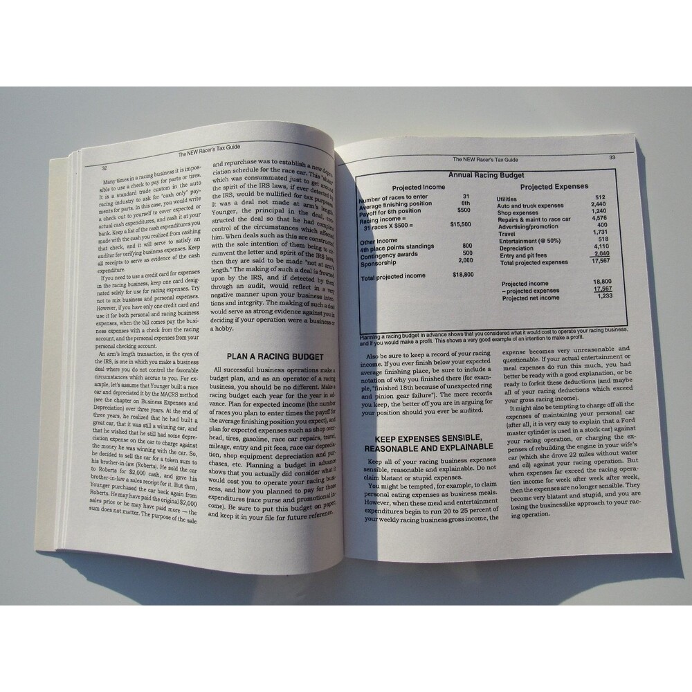 The NEW Racer's Tax Guide Steve Smith 1994 Racing Tax Benefits Business Auto - Picture 8 of 9